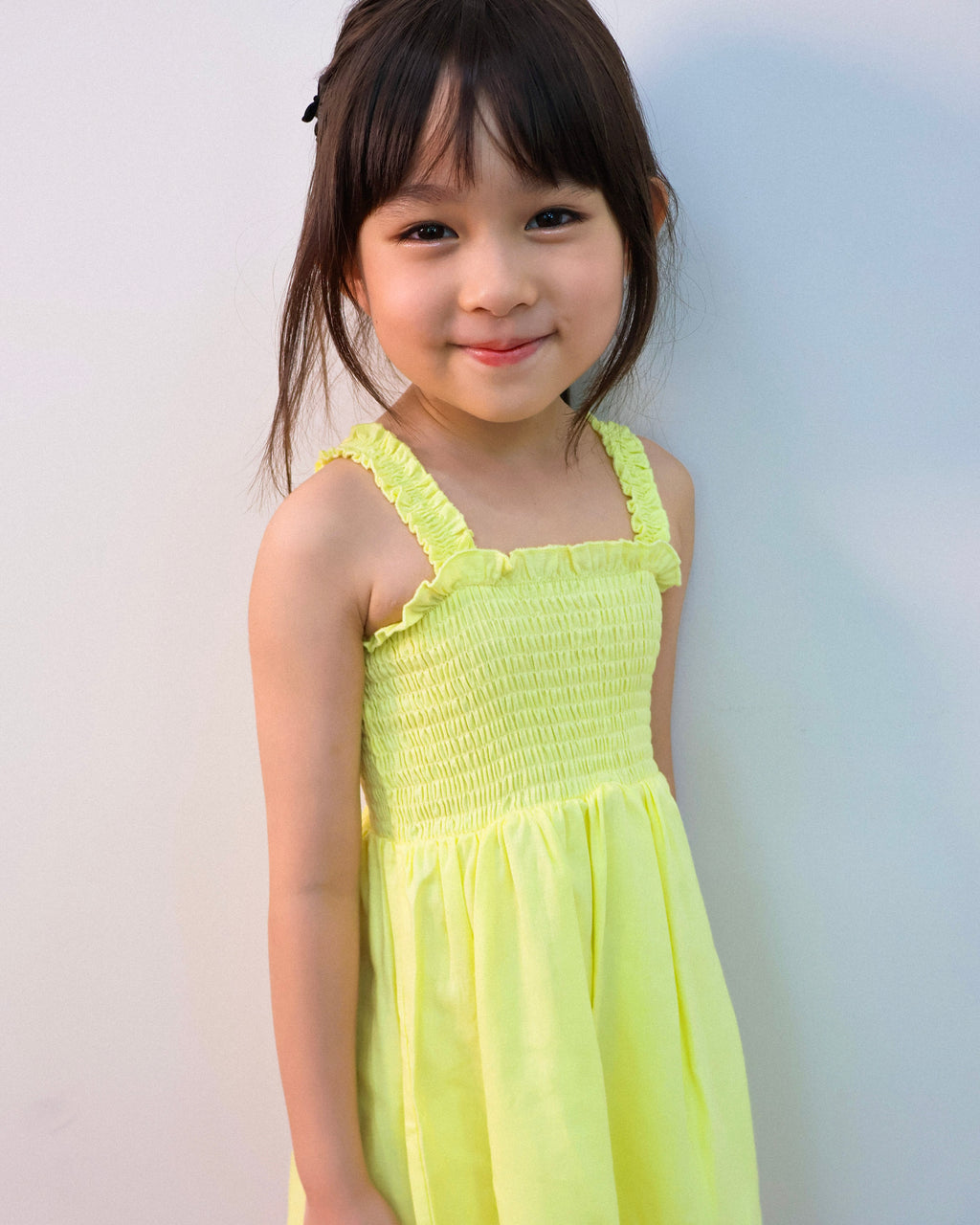 Lemon smocked dress