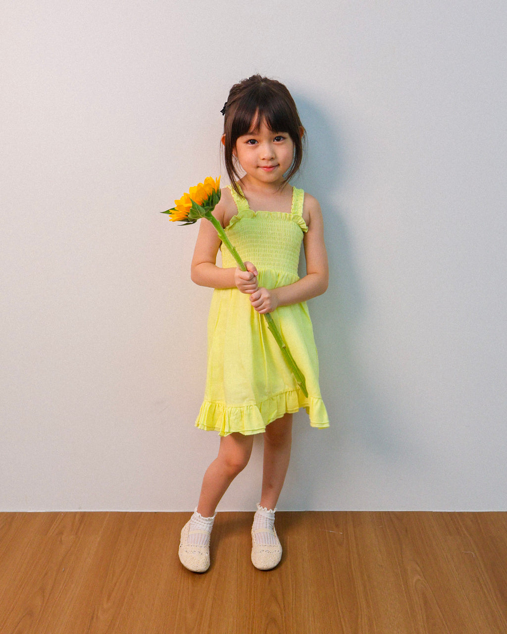 Lemon smocked dress