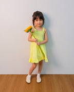 Lemon smocked dress