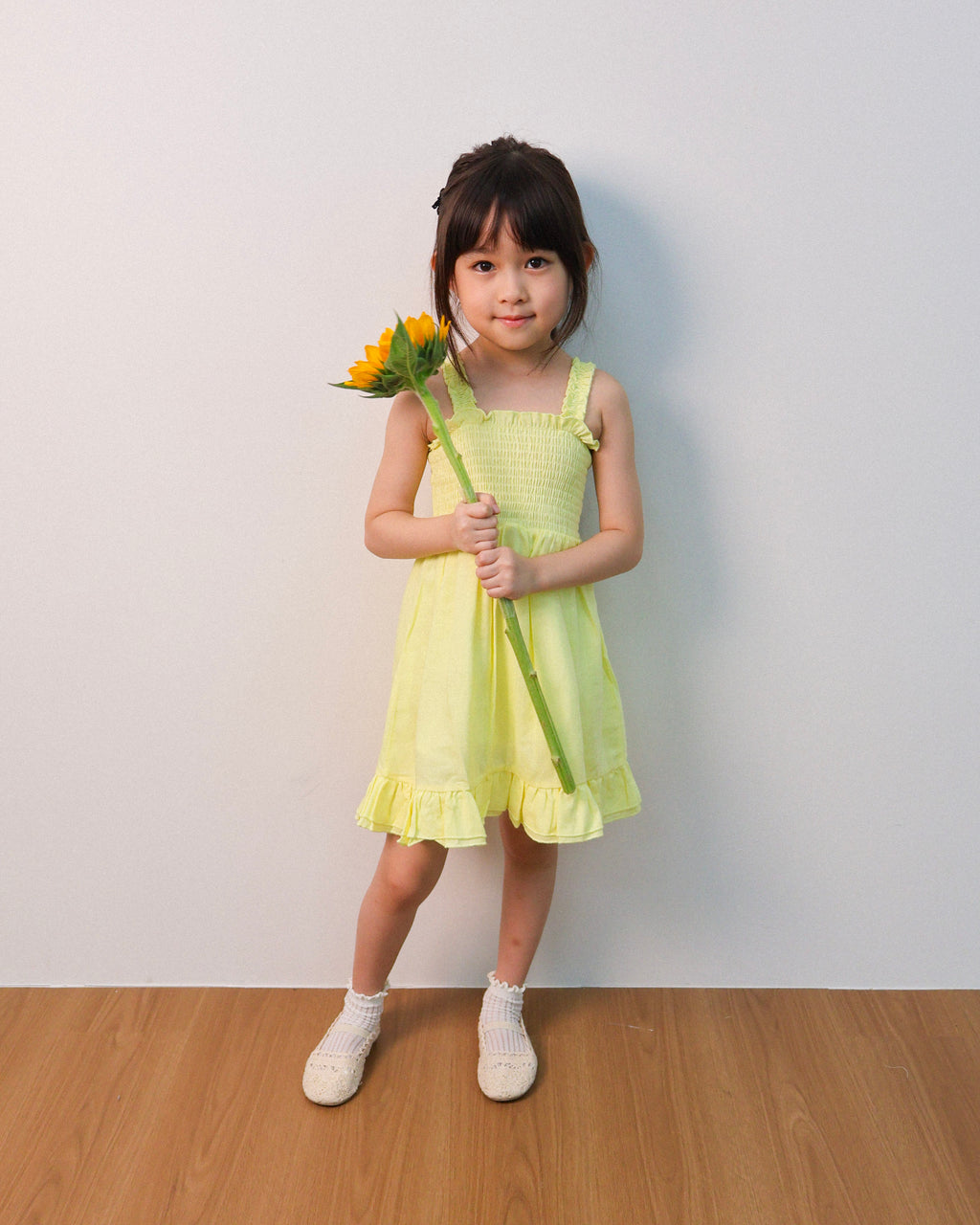 Lemon smocked dress