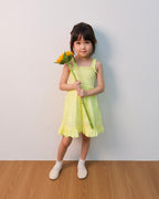 Lemon smocked dress