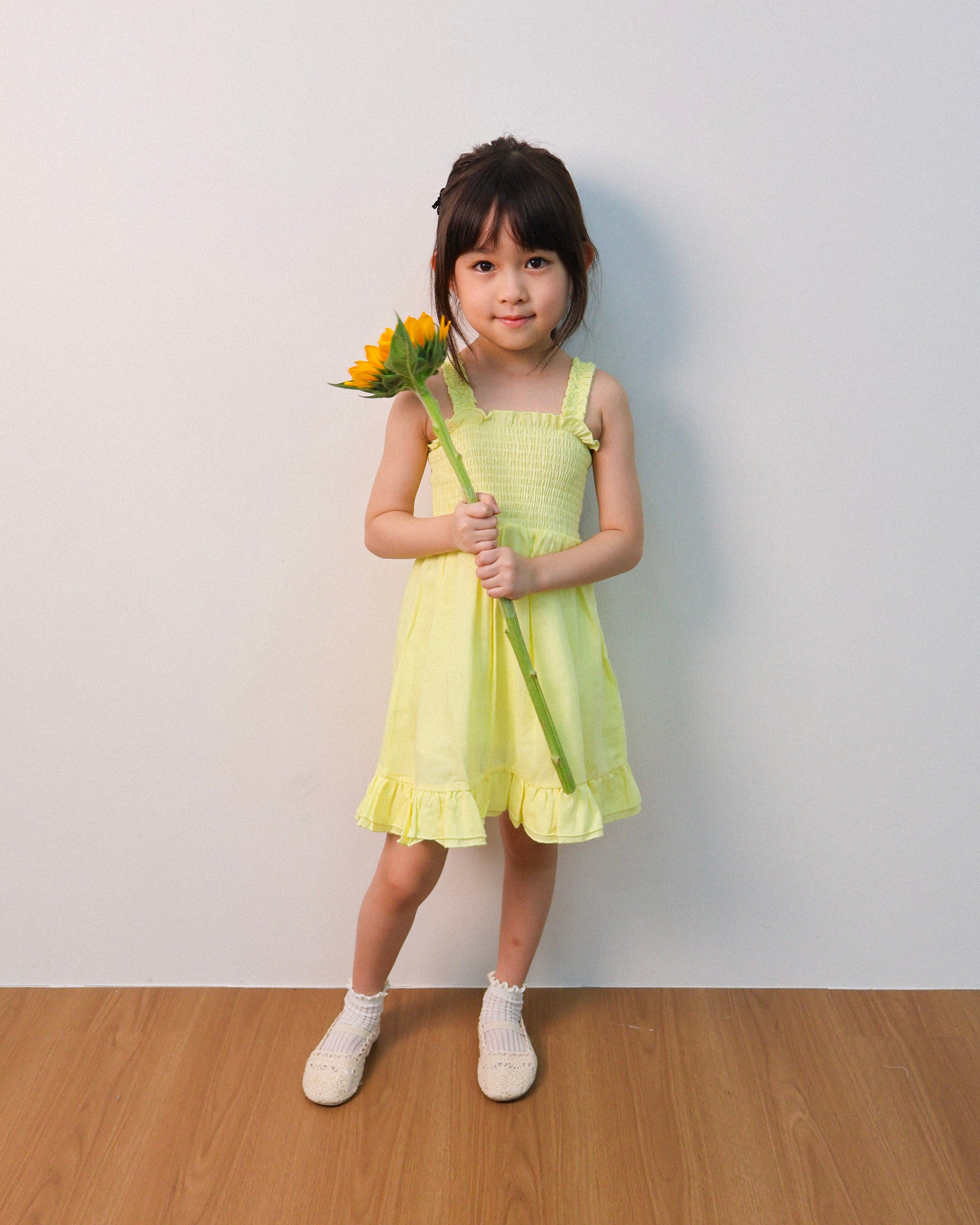 Lemon smocked dress