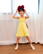 Lemon smocked dress