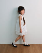 Ivory eyelet tie-strap dress