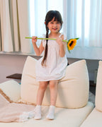 Ivory eyelet tie-strap dress