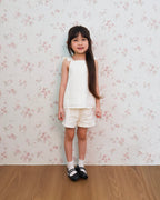 Ivory ruffle strap set