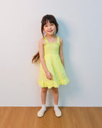 Lemon smocked dress
