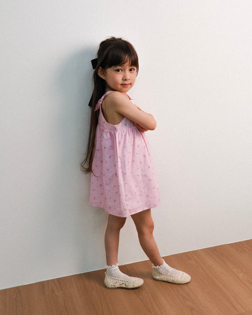 Knot-strap dress in petal pink