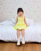Lemon smocked dress