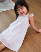 Ivory eyelet tie-strap dress