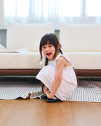 Ivory eyelet tie-strap dress
