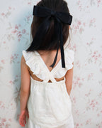 Ivory ruffle strap set
