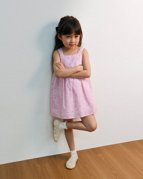 Knot-strap dress in petal pink