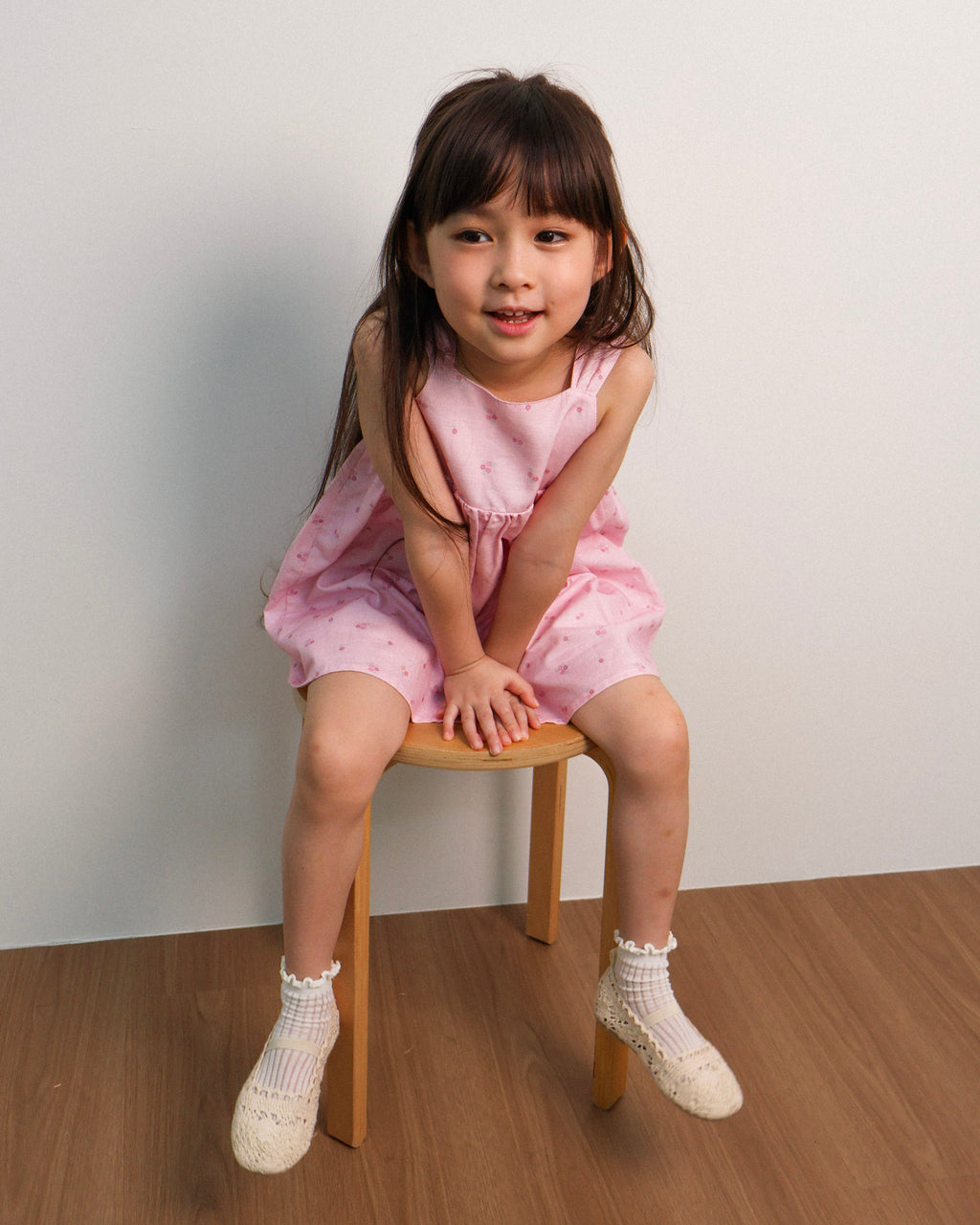 Knot-strap dress in petal pink