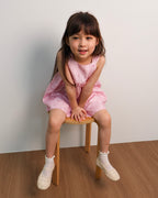 Knot-strap dress in petal pink