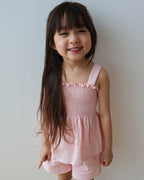 Pink smocked strap set