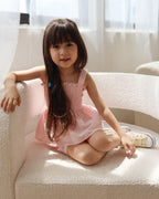 Pink smocked strap set
