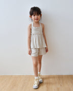 Cream pinstripe halter set