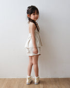 Cream pinstripe halter set